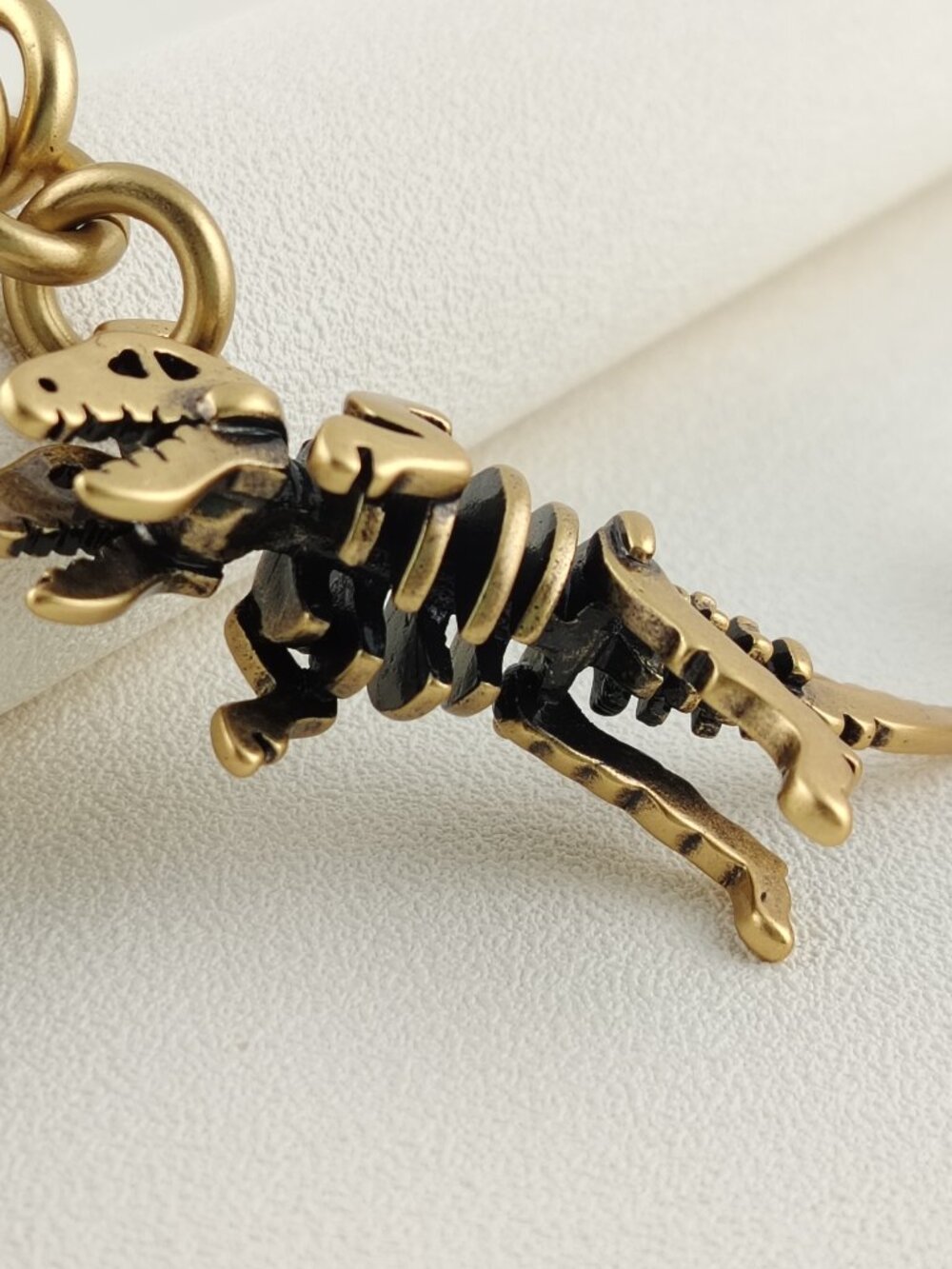 Coach Gold Rexy Skeleton Bag Charm Keychain Coach Bag Accessories - Picture 4 of 9
